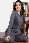 Zivame Shades of Joy Knit Cotton Pyjama Set - Iron Gate — thumbnail 1